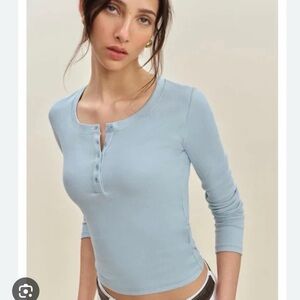 (NWOT) Reformation Jayden Henley Long Sleeve in Blue